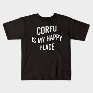 Corfu is my happy place Kids T-Shirt